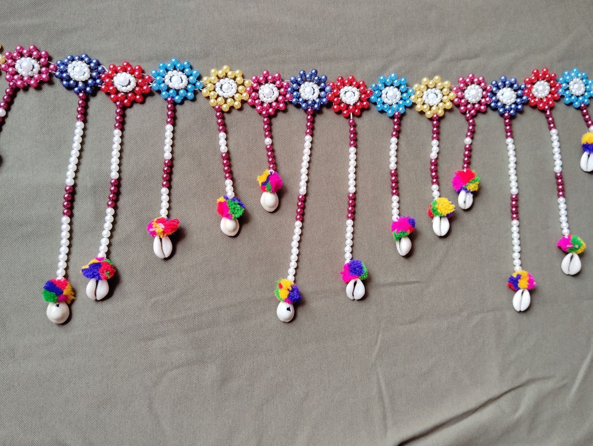 Rainbow  beads flower Bandhanwar (Toran) 